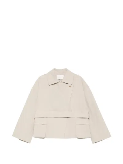 Viktoria Chan Eos Pocket Belted Jacket In Brown