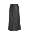 Viktoria Chan Fluid A-line Maxi Skirt In High-quality Faux Leather In Black