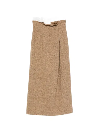 Viktoria Chan Gathered Skirt In Brown