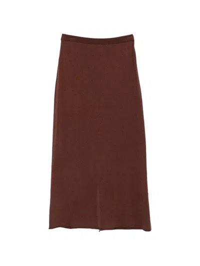 Viktoria Chan Kalida Dot-texture Maxi Skirt In Brown