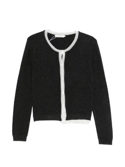 Viktoria Chan Larissa Trimmed Cardigan In Black
