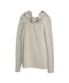 Viktoria Chan Light Grey Sweatshirt With Distinctive Ruffled Neckline In Brown