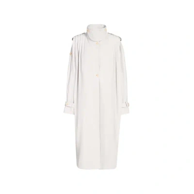 Viktoria Chan Manteau Imperméable Long En Coton Mélangé In White