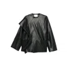 Viktoria Chan Asymmetric Faux-leather Jacket In Black
