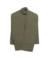 Viktoria Chan Quilted Jacket With High Collar And Unique Cape Detail In Green