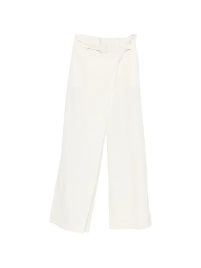 Viktoria Chan Sataya Belted Wrap-style Trousers In White