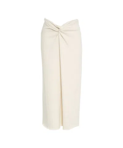 Viktoria Chan Sophisticated Maxi Skirt With Knot Detail And Fluid Silhouette In Animal Print