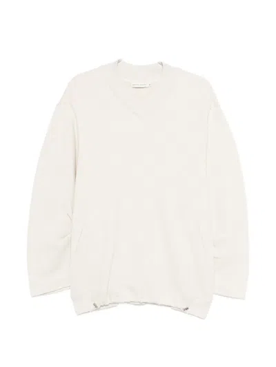 Viktoria Chan Tatiana Drawstring V-neck Sweatshirt In White