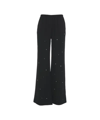 Viktoria Chan Wide-leg Palazzo Pants With Rhinestone Embellishments In Multi
