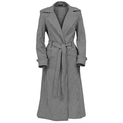 Viktoriabolla Women's Black / White Lizi Long Coat Black & White In Gray