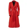 Viktoriabolla Women's Lizi Long Coat Red Orange In Red