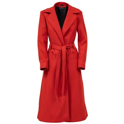 Viktoriabolla Women's Lizi Long Coat Red Orange