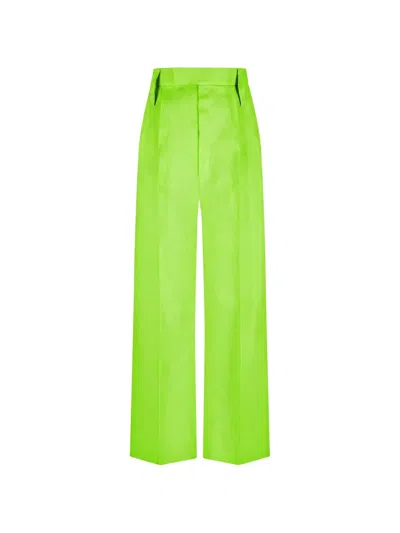 Viky Rader Studio Marlene High-waisted Pleated Linen Trousers In Green
