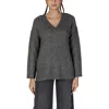 Vila Clothes Gray Acrylic Sweater In Grey