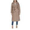 Vila Clothes Beige Polyester Coat In Neutral