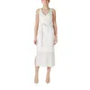 Vila Clothes Beige Recycled Polyester Midi In White