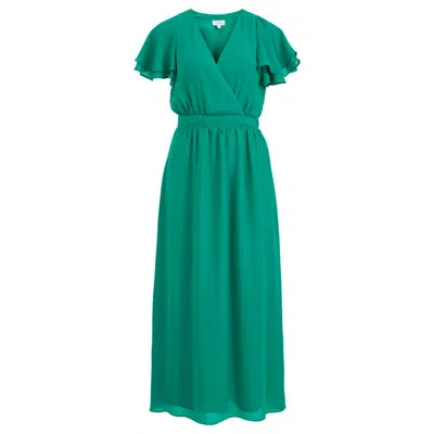 Vila Clothes Bicolor Polyester Casual Dress In Green