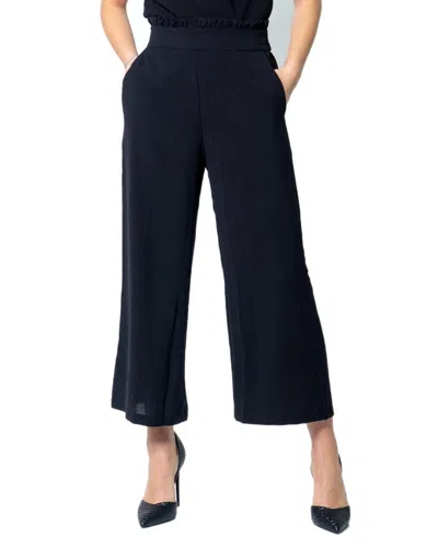 Vila Clothes Black Viscose Casual Pants