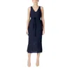 Vila Clothes Blue Recycled Polyester Midi In Blue