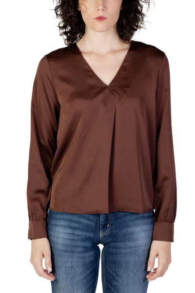 Vila Clothes Brown Polyester Blouse