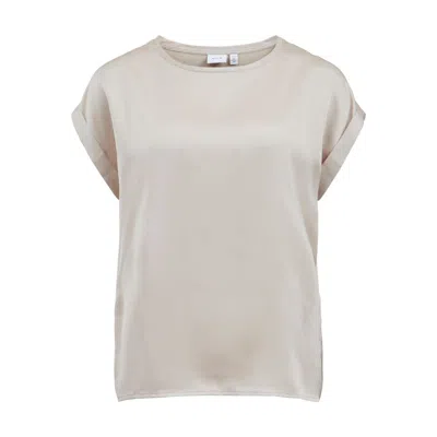 Vila Clothes Gold Cotton Tops & T-shirt In Gray
