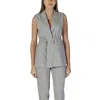 Vila Clothes Gray Recycled Polyester Waistcoat In Gray