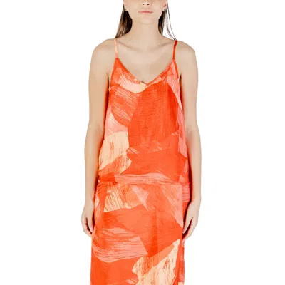 Vila Clothes Red Polyamide Top In Orange