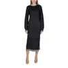 Vila Clothes Black Polyester Dress In Black