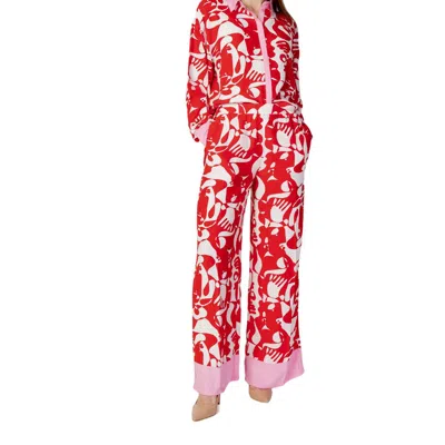 Vila Clothes Viscose Jeans & Women's Pant In Red