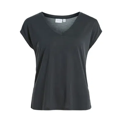Vila Clothes Tencel Tops & Women's T-shirt In Black