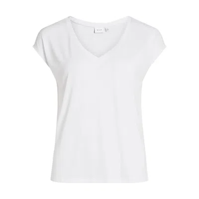 Vila Clothes Tencel Tops & Women's T-shirt In White