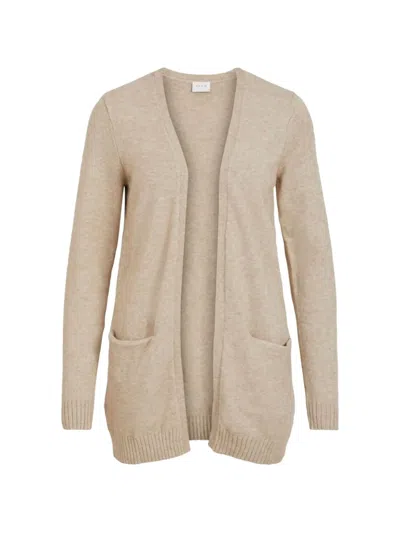 Vila Fein Gestrickter Cardigan Mit Aufgesetzter Tasche In Brown