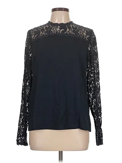 Pre-owned Vila Long Sleeve Blouse In Black