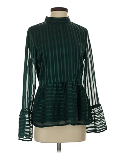 Pre-owned Vila Long Sleeve Blouse In Green