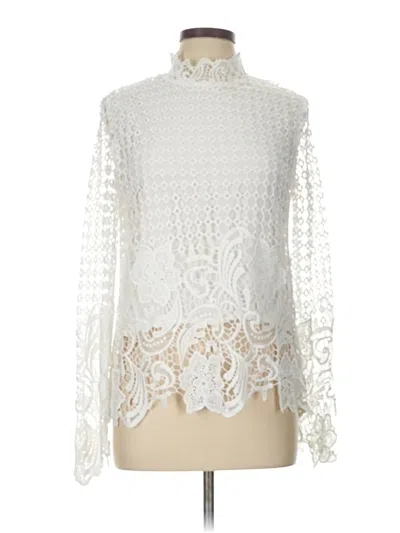 Pre-owned Vila Long Sleeve Blouse In White