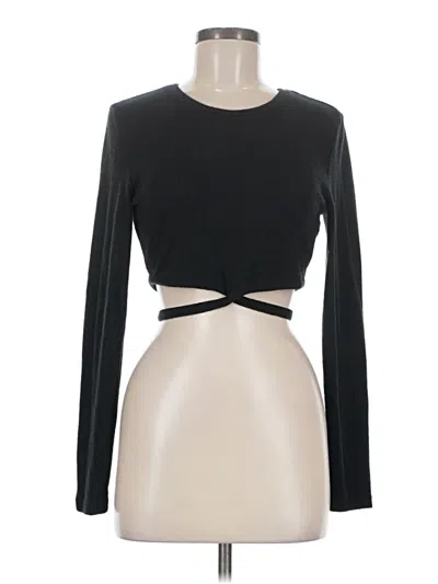 Vila Long Sleeve Top Black Keyhole Neckline Tops
