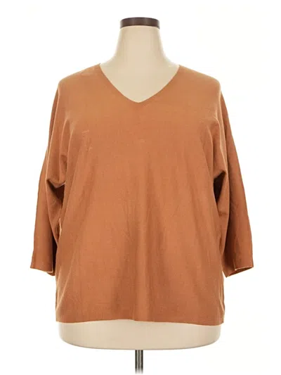 Pre-owned Vila Milano 3/4 Sleeve Top Brown V-neck Tops