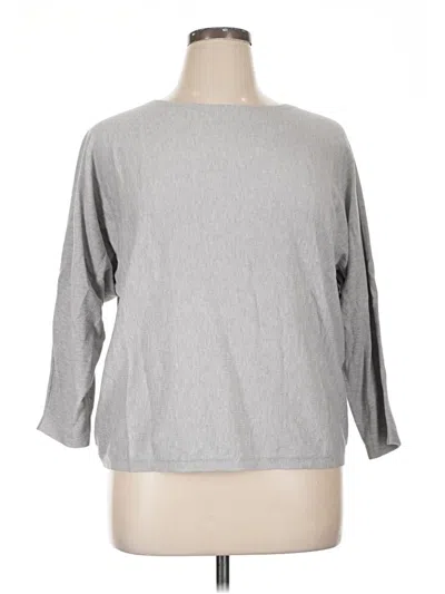 Pre-owned Vila Milano 3/4 Sleeve Top Gray Crew Neck Tops