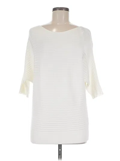 Pre-owned Vila Milano 3/4 Sleeve Top Ivory Boatneck Tops In White