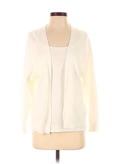 Pre-owned Vila Milano Cardigan Sweater In White