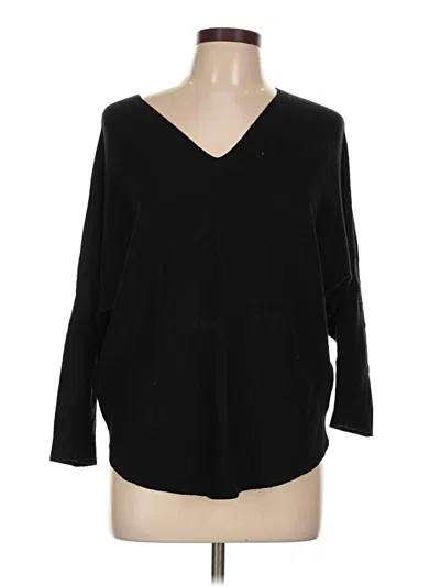 Pre-owned Vila Milano Long Sleeve Top Black V-neck Tops