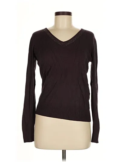 Pre-owned Vila Milano Long Sleeve Top Brown V Neck Tops