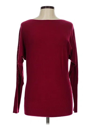 Pre-owned Vila Milano Long Sleeve Top Burgundy Boatneck Tops