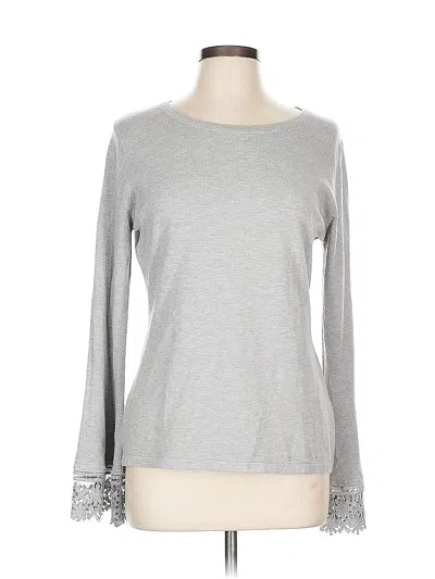 Pre-owned Vila Milano Long Sleeve Top Gray Crew Neck Tops