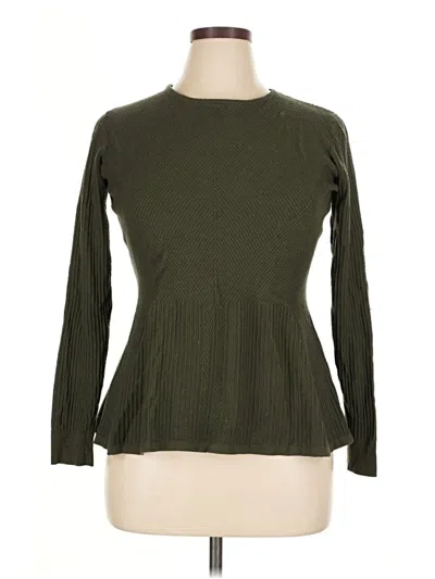 Pre-owned Vila Milano Long Sleeve Top Green Mock Neckline Tops