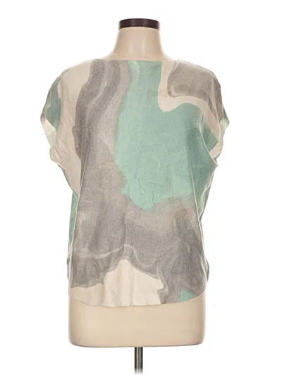 Pre-owned Vila Milano Short Sleeve Blouse In Green