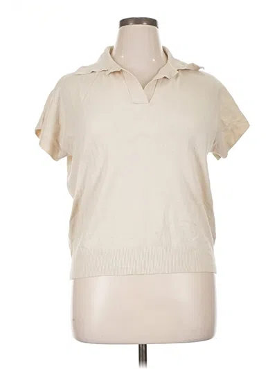 Pre-owned Vila Milano Short Sleeve Blouse In Ivory