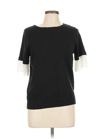 Pre-owned Vila Milano Short Sleeve Top Black Crew Neck Tops