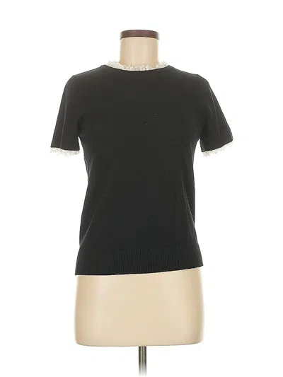 Pre-owned Vila Milano Short Sleeve Top Black Crew Neck Tops