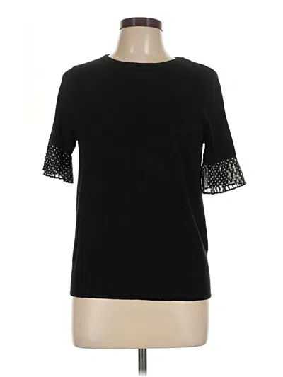 Pre-owned Vila Milano Short Sleeve Top Black Crew Neck Tops